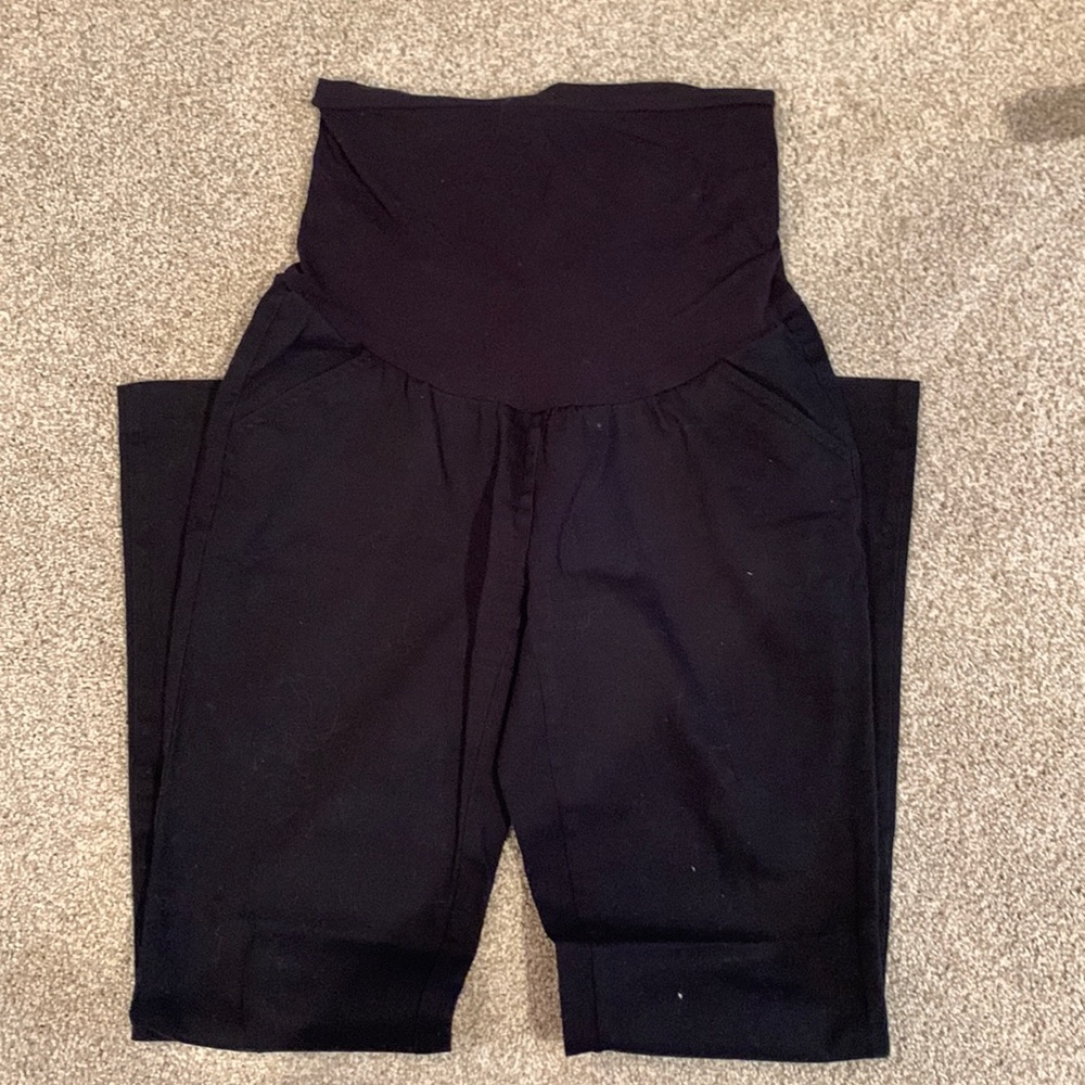 Black straight leg maternity dress pant